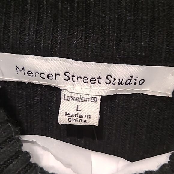Mercer Street Studio black ribbed sweater size Large - Picture 11 of 13